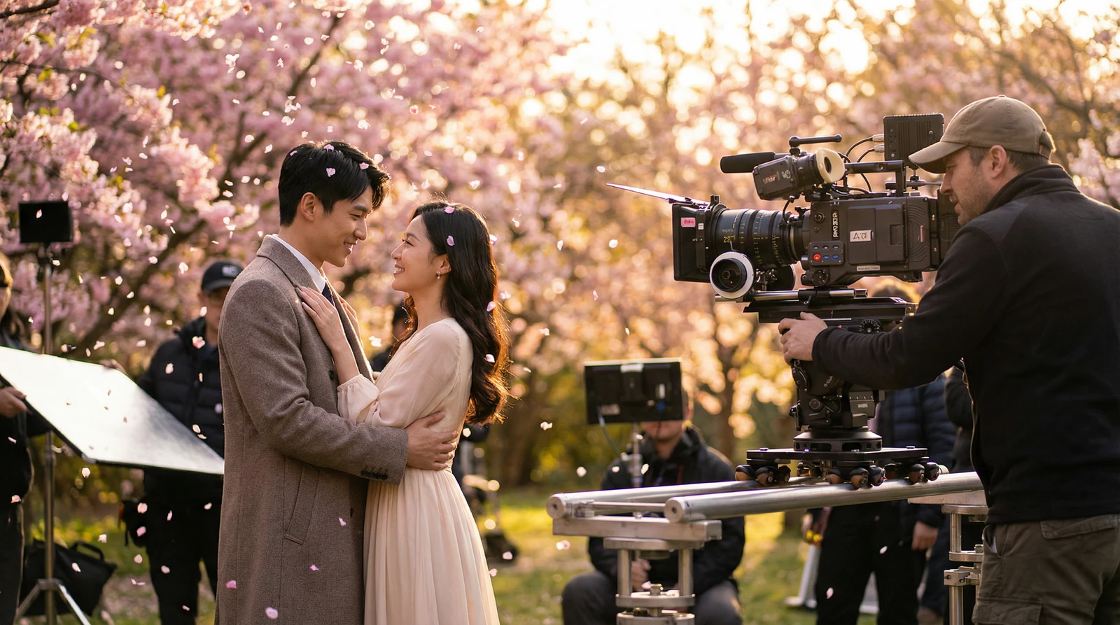 芒果视频萝莉岛栏目樱花园浪漫场景拍摄花絮